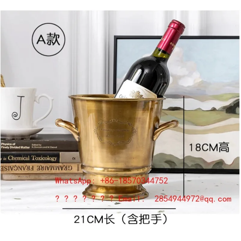Vintage Messing Champagne Ijsemmer – Handgemaakt Europees Design voor Bar, Restaurant & Woondecoratie