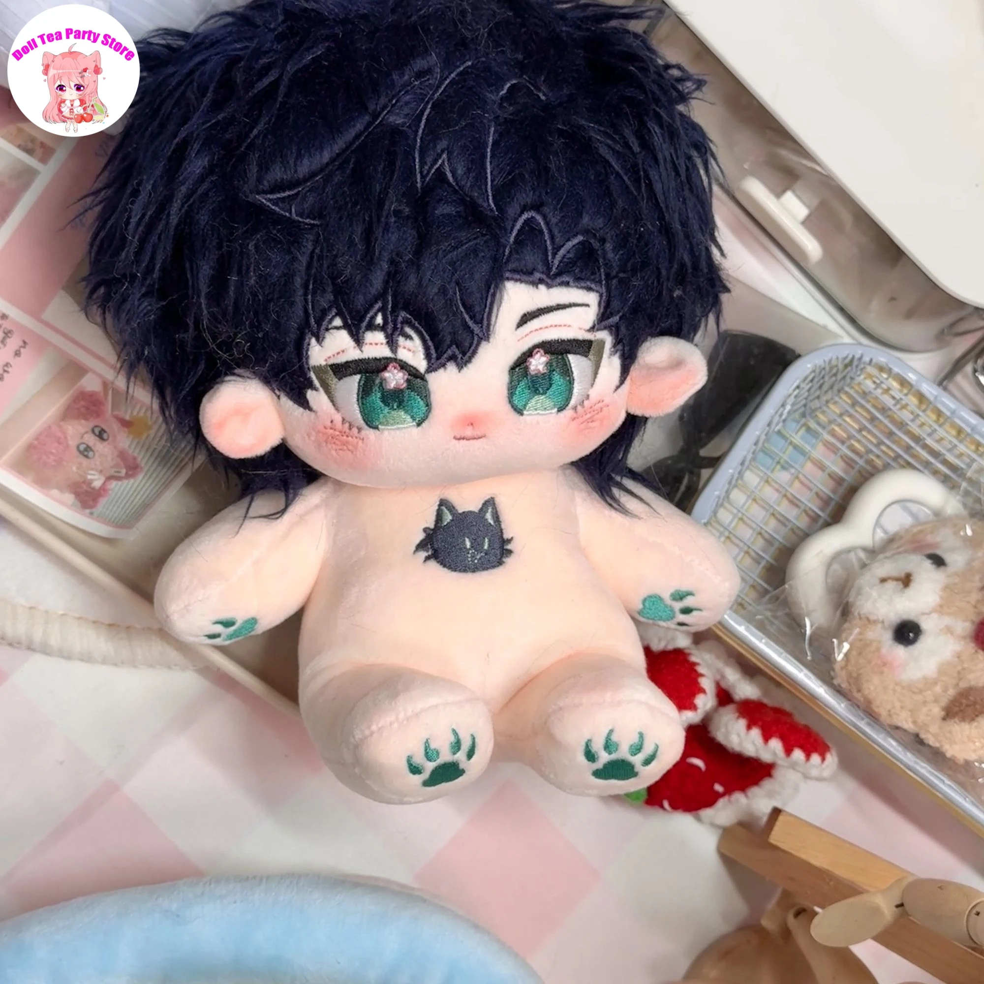 Light and Night Osborn Attribute Cute Handsome Boy Plush Doll Body 20cm Dress Up Clothes Cotton Plushies Anime Figures Xmas Gift
