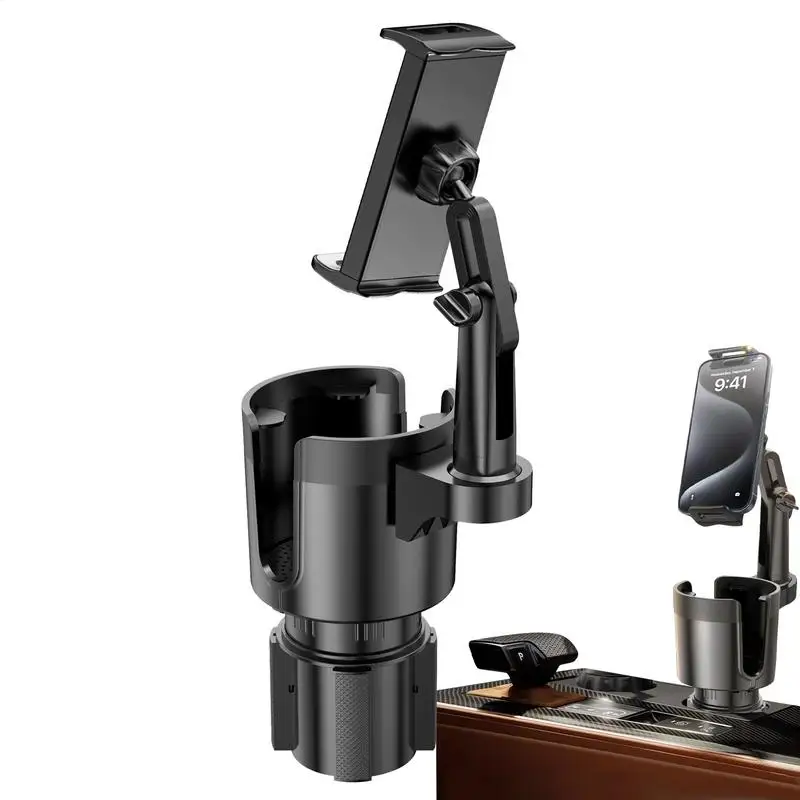 

Phone And Cup Holder For Car 2 In 1 Long Arm Cupholder Phone Mount Drink Bottles Stand 360-Degree Rotation Auto Accessories For