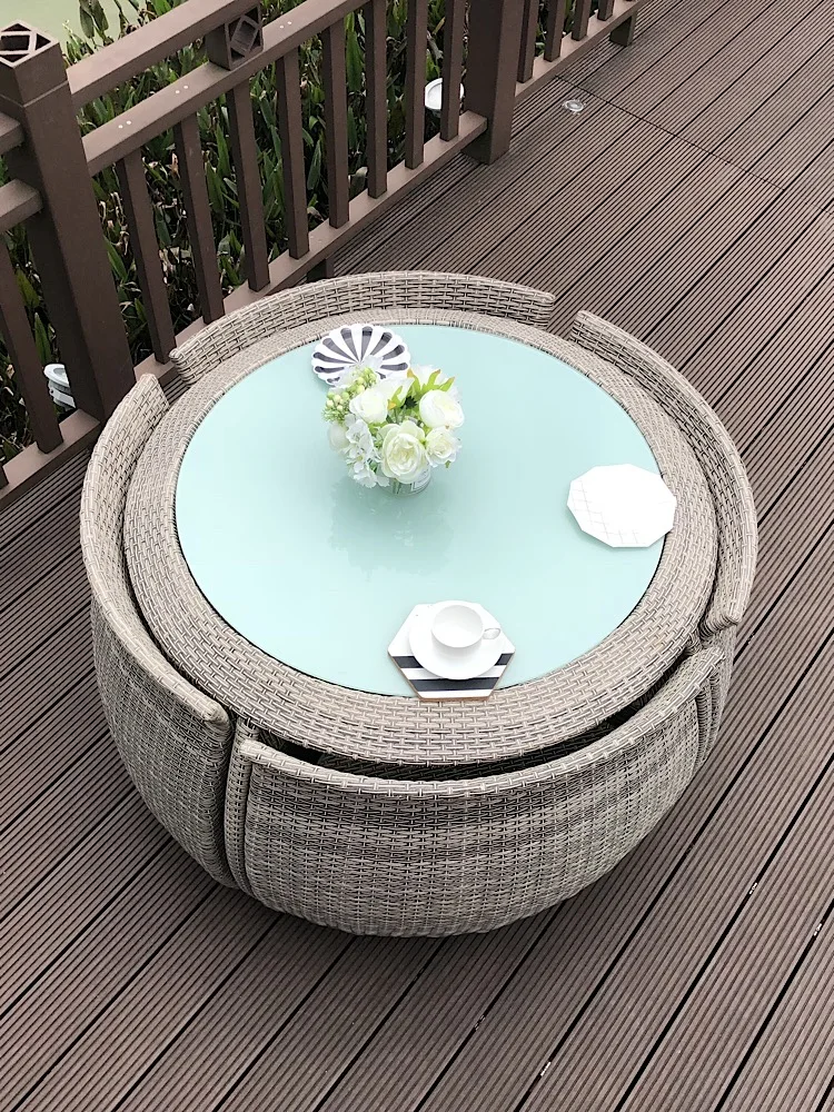 Outdoor outdoor, rattan chair coffee table five-piece set