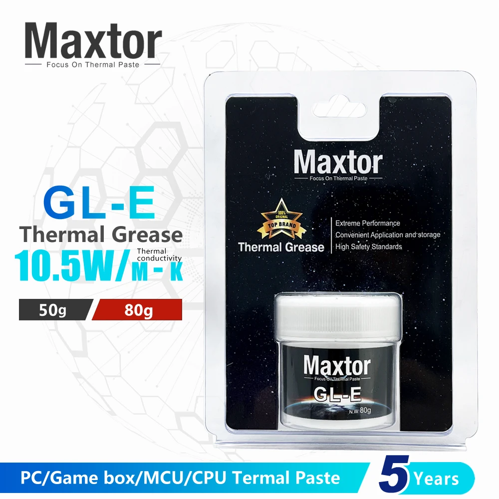 Maxtor pasta térmica gle 10.5w/m-k pc cpu gpu ps4 computador mcu equipamentos caixa de jogo cooler ventilador graxa térmica