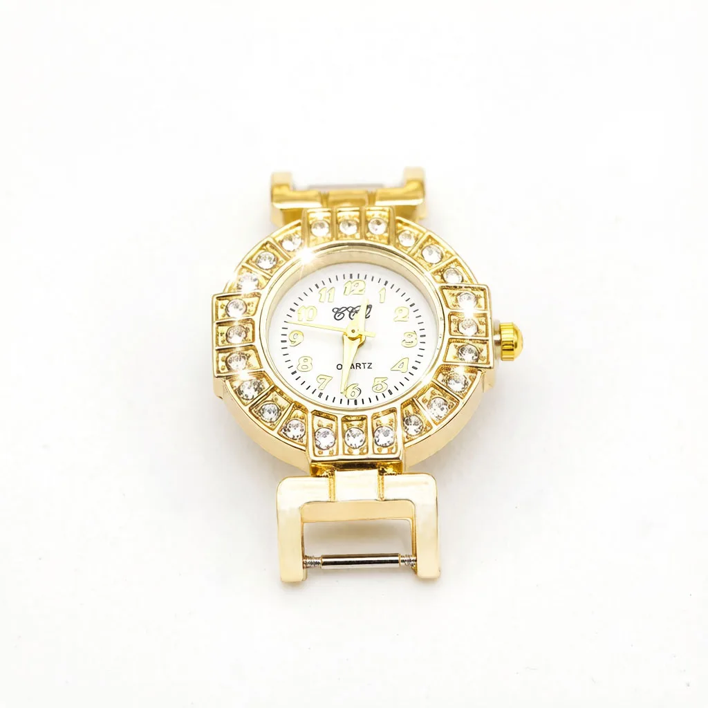 Shsby Diy personality Golden Watch header matching jewelry Small black flowers watch table Watch accessories wholesale