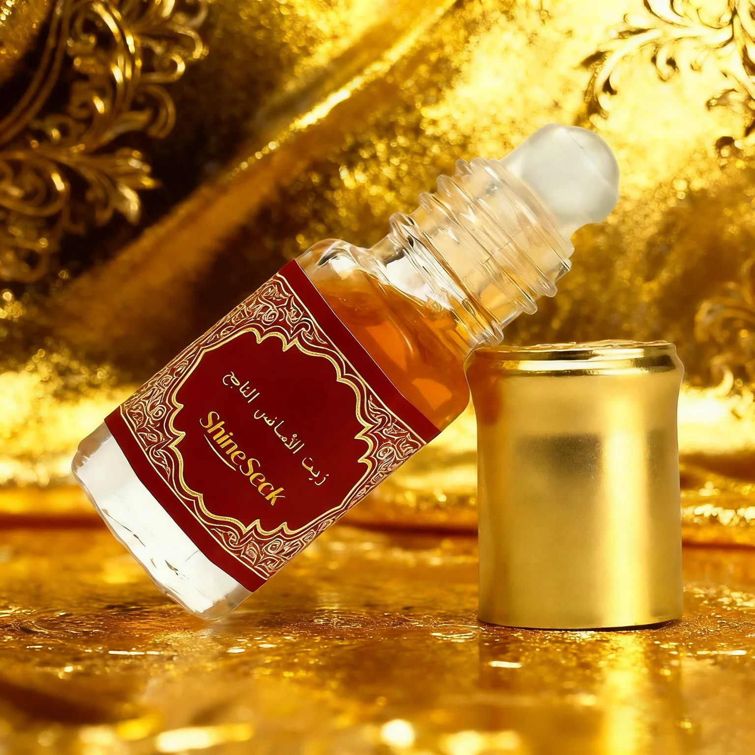 4ml Wealth-Attracting Golden Essential Oil Roller, Natural & Long-Lasting Fragrance. Boosts Good Luck, Easy to Apply. Perfect Un