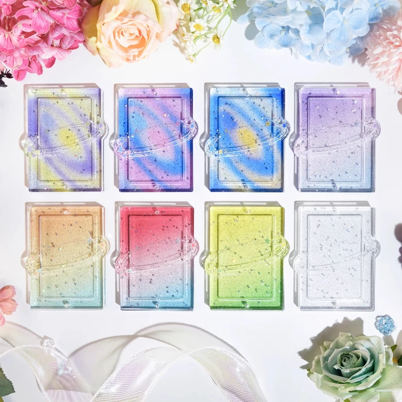 Marco de fotos de la serie Bright Milky Way para tarjeta de ídolo Kpop, marco de fotos acrílico, fundas de tarjetas de Anime de 3 pulgadas, decoración de escritorio creativa