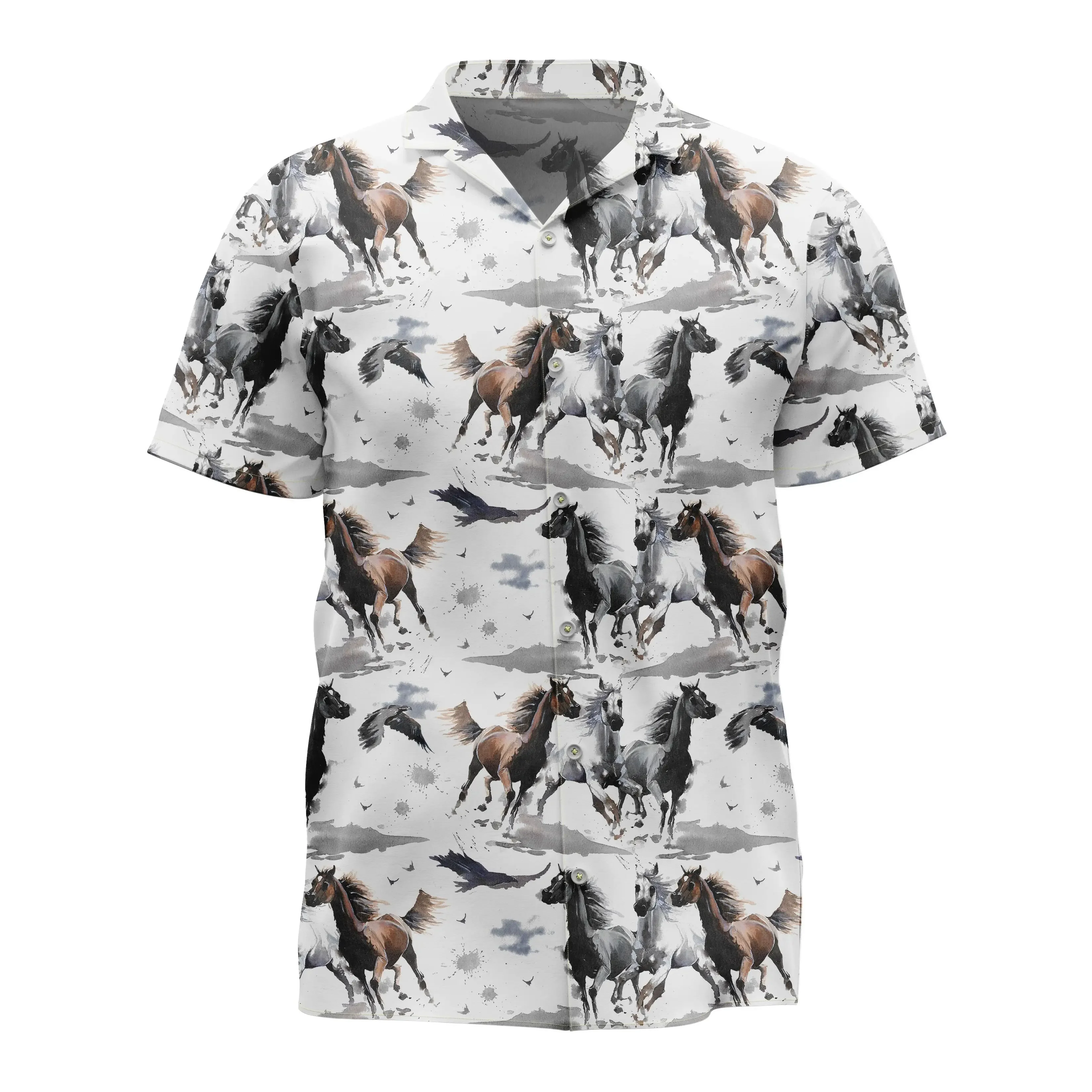 Jumeast Racing Horses Pattern Hawaiian Shirt China Ink Painting Graphic  Aloha Shirts Tropical Baggy Man Clothing Funny Gifttify