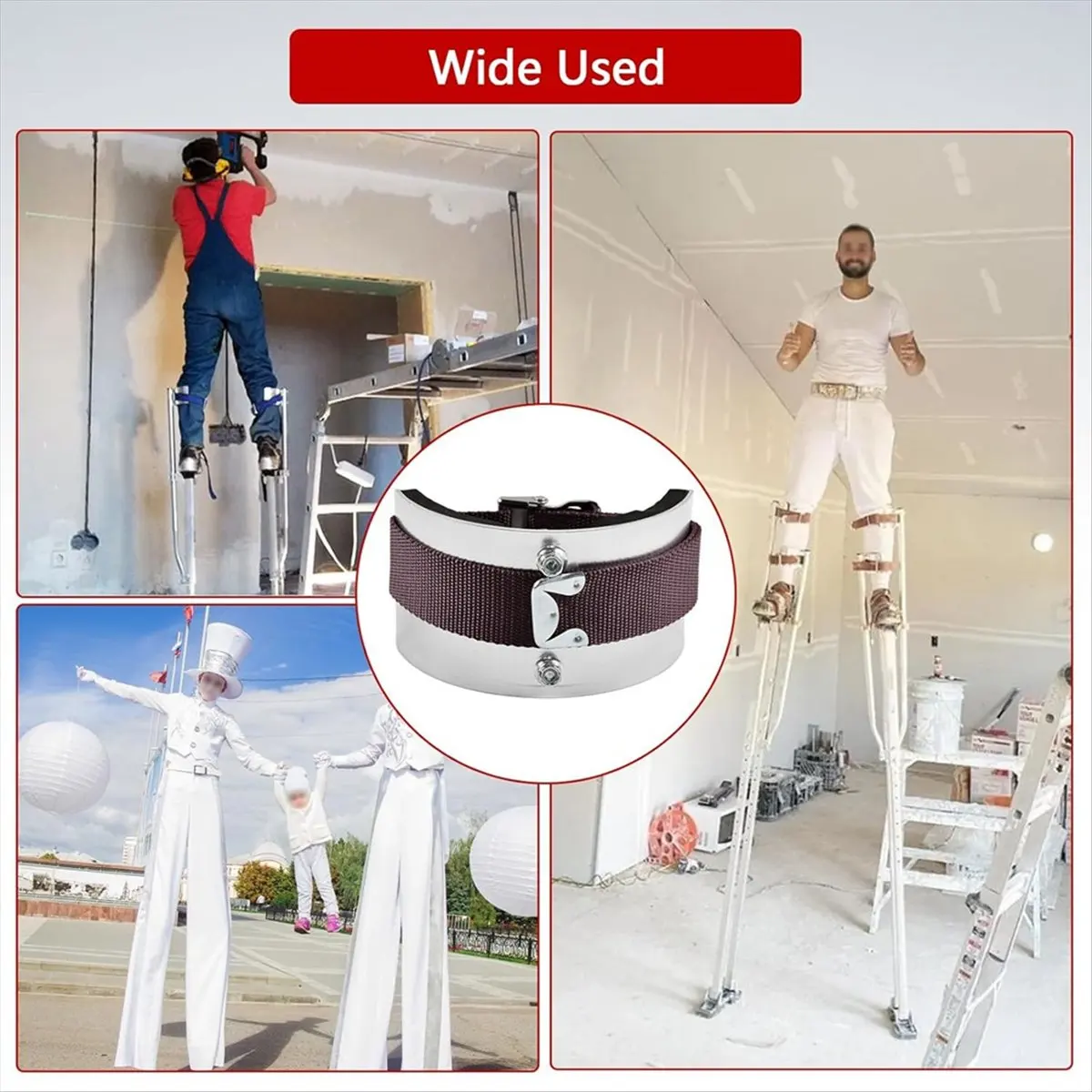 A74U Drywall Stilt Replacement Parts, Universal Stilt Accessories Kit, Easy Use Leg Band 2Pack