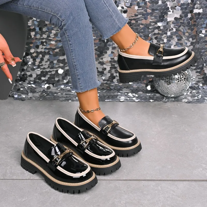 

2025 Female Shoes Women Thick Sole Soft and Comfortable High Quality Single Shoes Thick and High-quality Single Shoes
