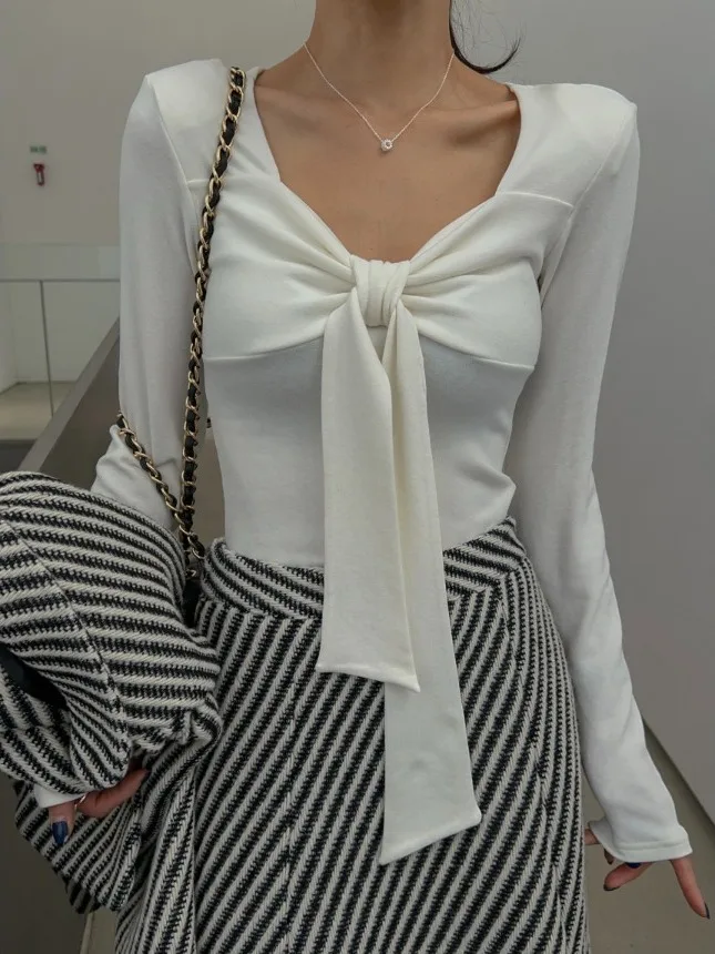 

Dongda Gate сексуальное пальто на бретельках с узлом, женская облегающая хлопковая футболка, длинная свеч U-Ne, удобная основа irt