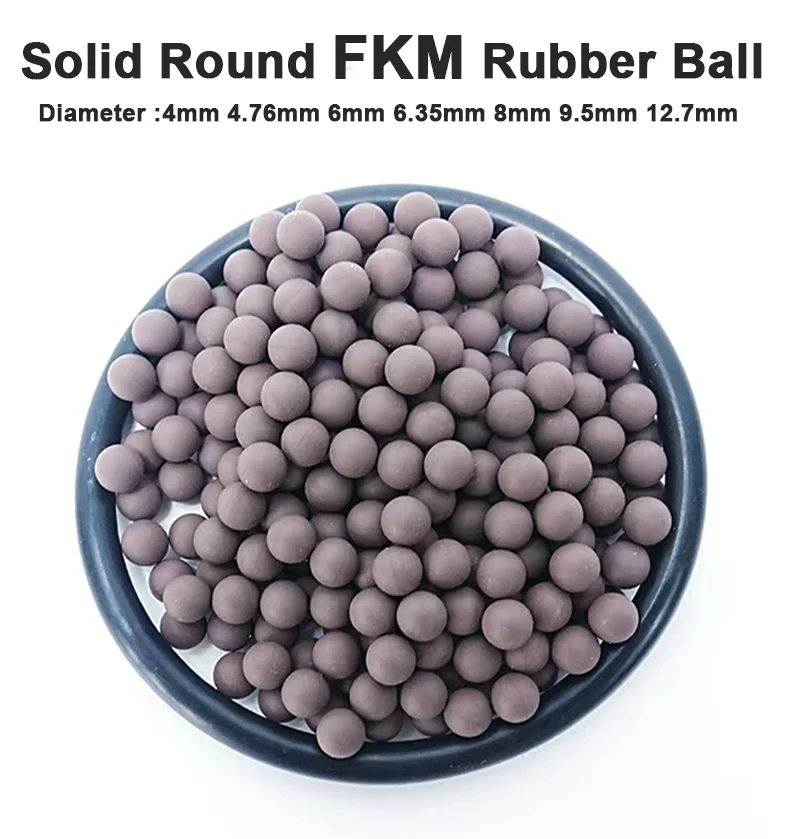 5-200PCS  Solid Round  NBR Rubber Ball Dia 4/4.76/6/6.35/8/9.5/12.7mm Elastic Ball Industrial Wear-resistant Rubber Ball