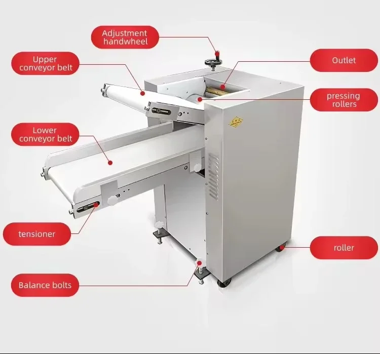Commercial Automatic Electric Dough Press Sheeter for Restaurant, Fresh Noodle Pasta Maker Grain Product Rolling Machine