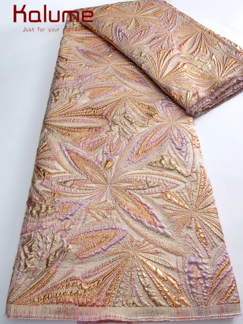 

Kalume 2025 Brocade African Jacquard Lace Fabric Dress Nigerian Gilding Lace Fabric High Quality For Sewing Party Wedding F4440