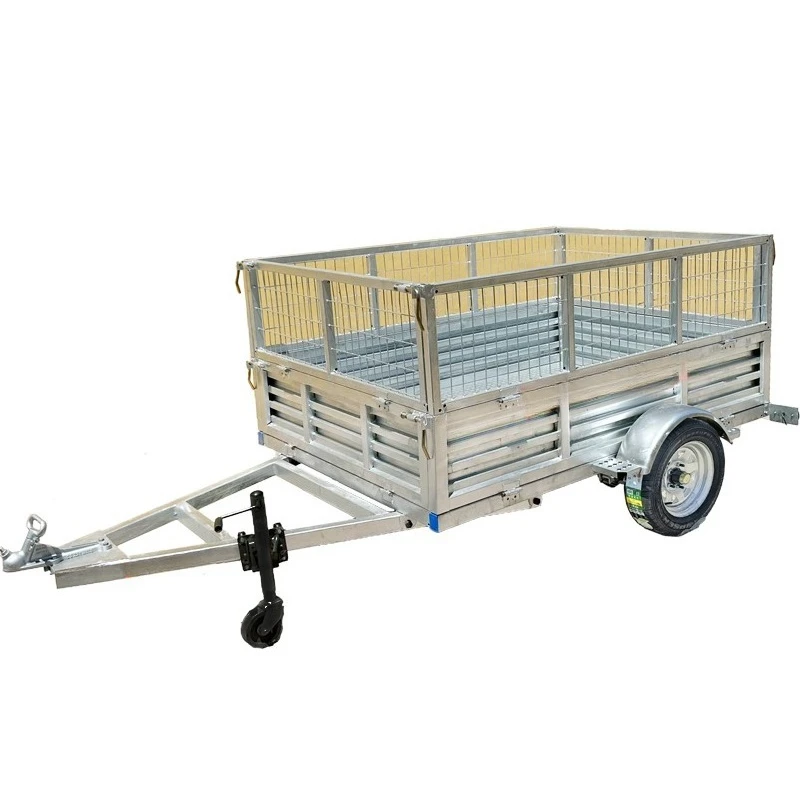 2025 مقطورة صغيرة من نوع صندوق الجر، مقطورة مسطحة، مقطورة حفارة، مركبة نقل 1 طن، فولاذ مجلفن ساخن