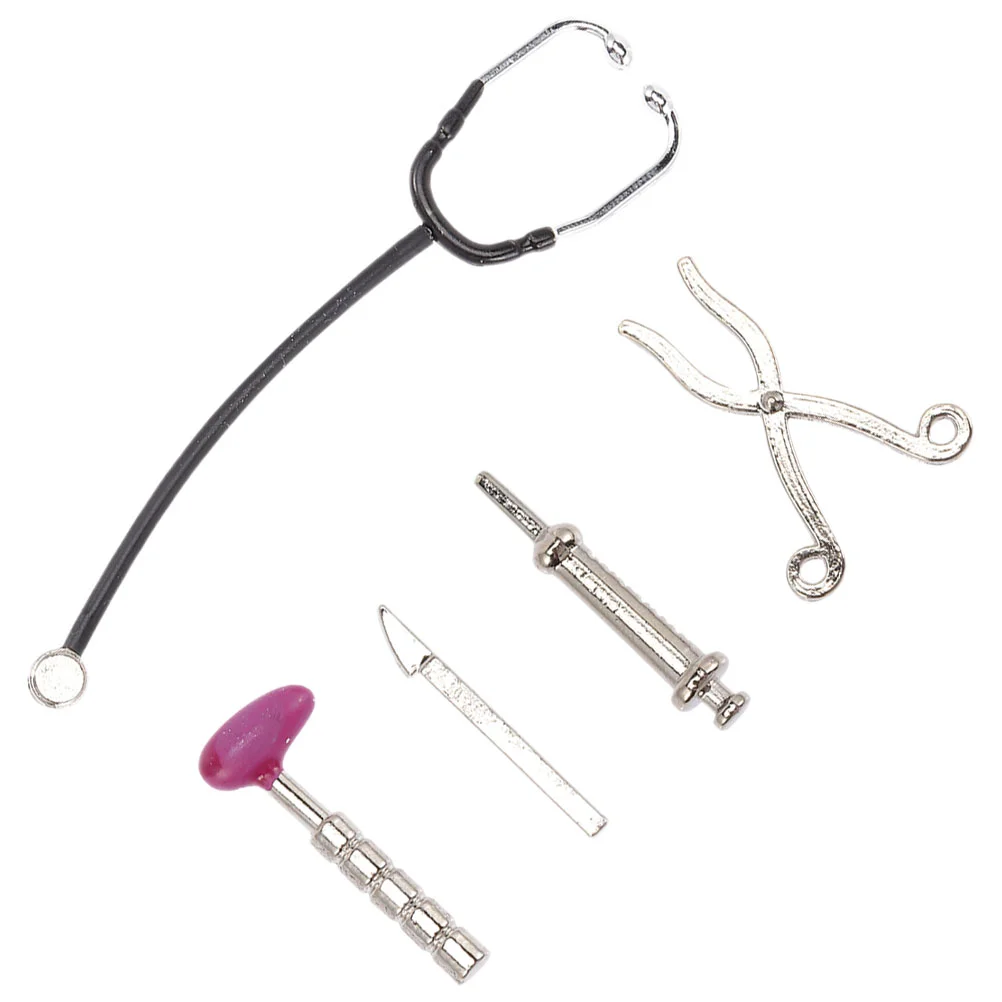 Mini Doctor Suit Miniature Set Educational Toys Medical Kit Simulated Stethoscope Alloy Tools Supplies