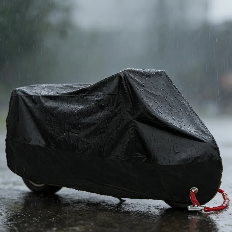 

Black Motorcycle Cover M L XL XXL XXXL XXXXL Outdoor UV Protector Waterproof Rain Dustproof Cover Anti-theft with Lock Hole 190T