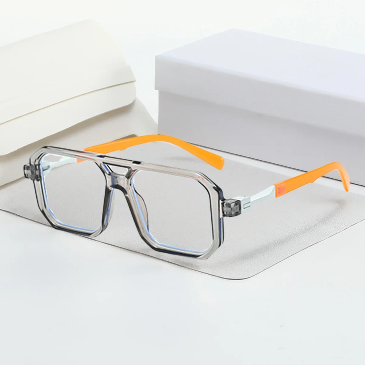 Light Frame Anti Blue Glasses Transparent Black Optical Glasse Women Men Square Eyewear Blocking eyeglasse Spectacle Eyeglasses image 3