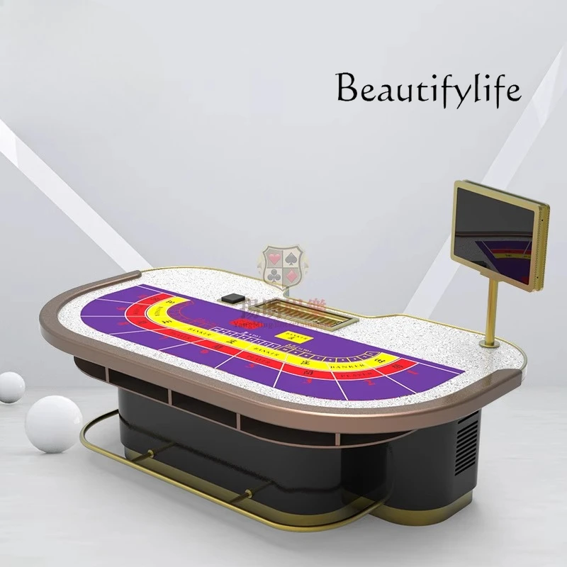 

Deluxe 10-person baccarat table can be customized folding countertop high-end casino playing card table