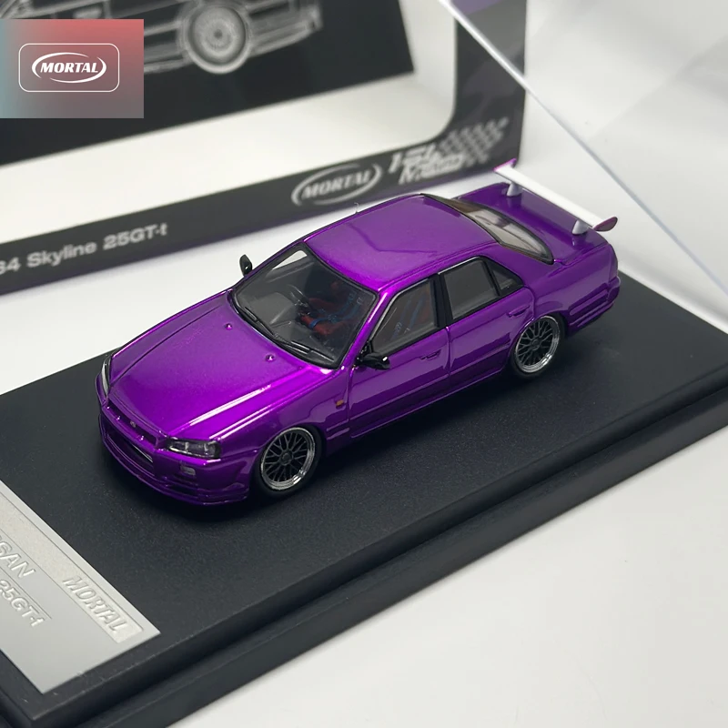 Mortal 1:64 Silver ER34 SYKINE 25GT-T purple gray alloy car model