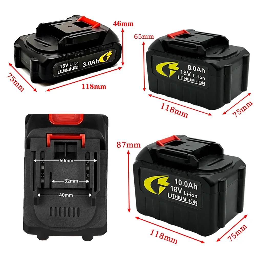 18 V-21 V แบตเตอรี่ลิเธียมแบบชาร์จไฟได้ปลั๊กสหภาพยุโรปสำหรับแรงดันสูงรถปืนฉีดน้ำไร้สายเครื่องล้างรถเครื่องเป่าเครื่องมือ