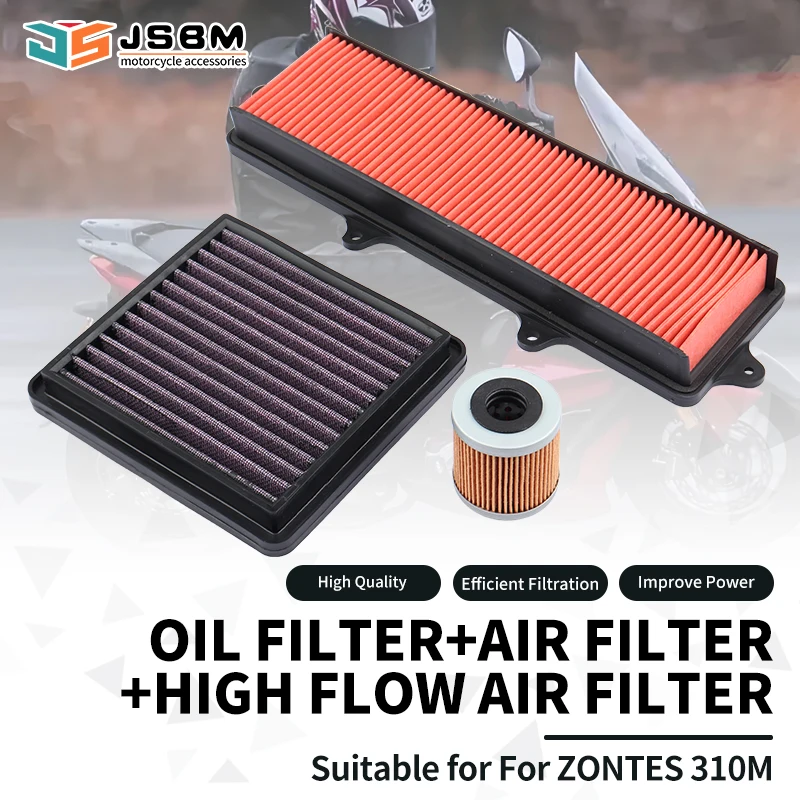 JSBM Motorcycle High Flow Air Filter Oil Filters For ZONTES 310M ZT310-M ZT310M ZT-310M Engine Intake Cleaner Element