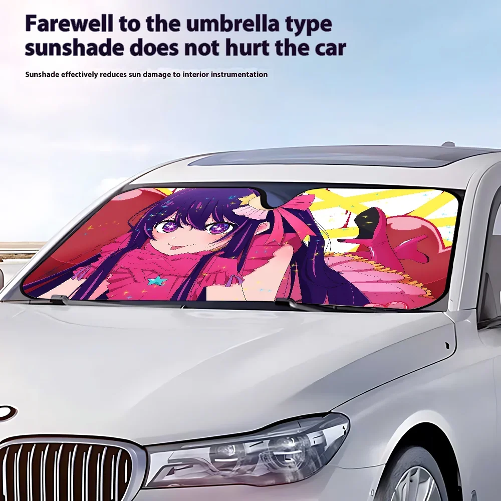اليابان البوب أنيمي O-Oshi N-No K-Ko قماش سيارة ظلة نافذة أمامية قناع 70x130 سنتيمتر الشمس قناع الشمسية حماية منقوشة هدية الجدة سيارة