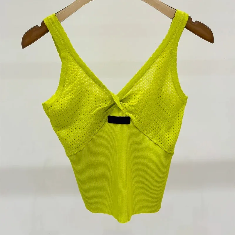 

High quality Summer halter short fitted sleeveless slimming sexy knitted women's vest new base color outerwear top 2560704