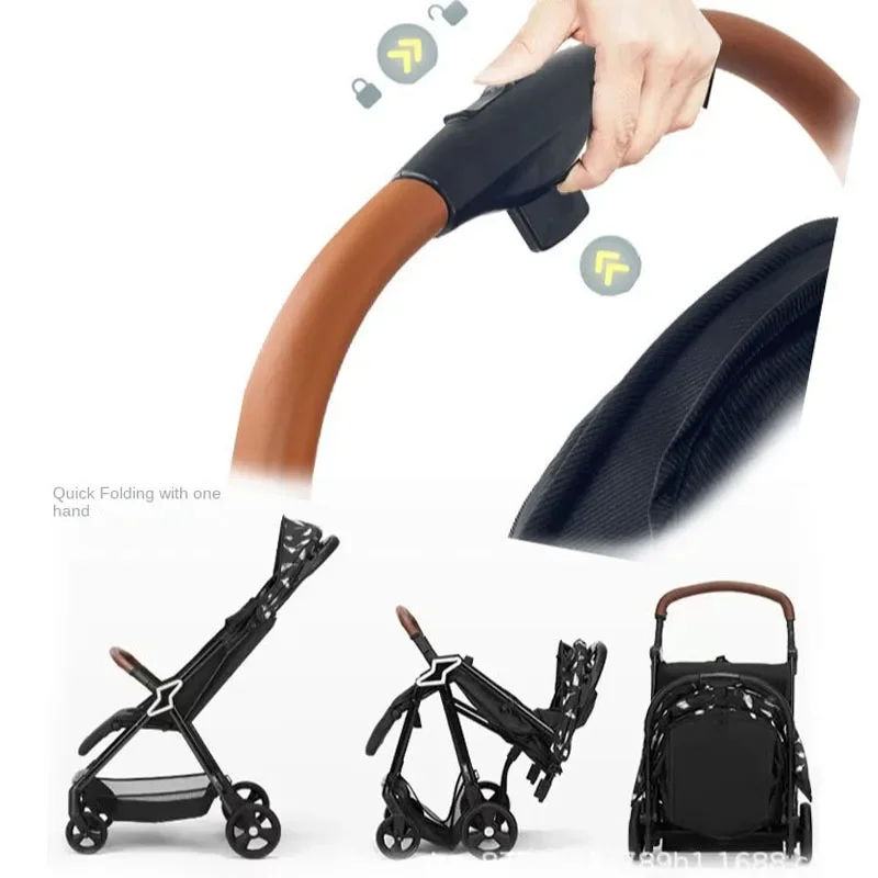 Folding Stroller High-view Lightweight Multifunctional Stroller Two-way Swivel Seat Shock Absorbing Newborn Baby Stroller