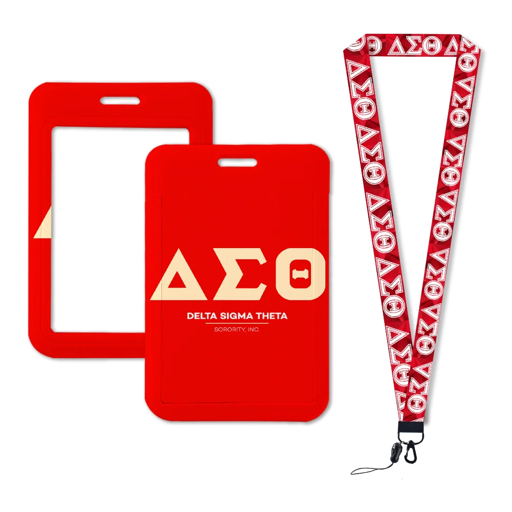 New Arrival Delta Sigma Theta Sorority Plastic Card Holders Keychain Work Card Bus Access Card Holder PVC Keychains for Sale