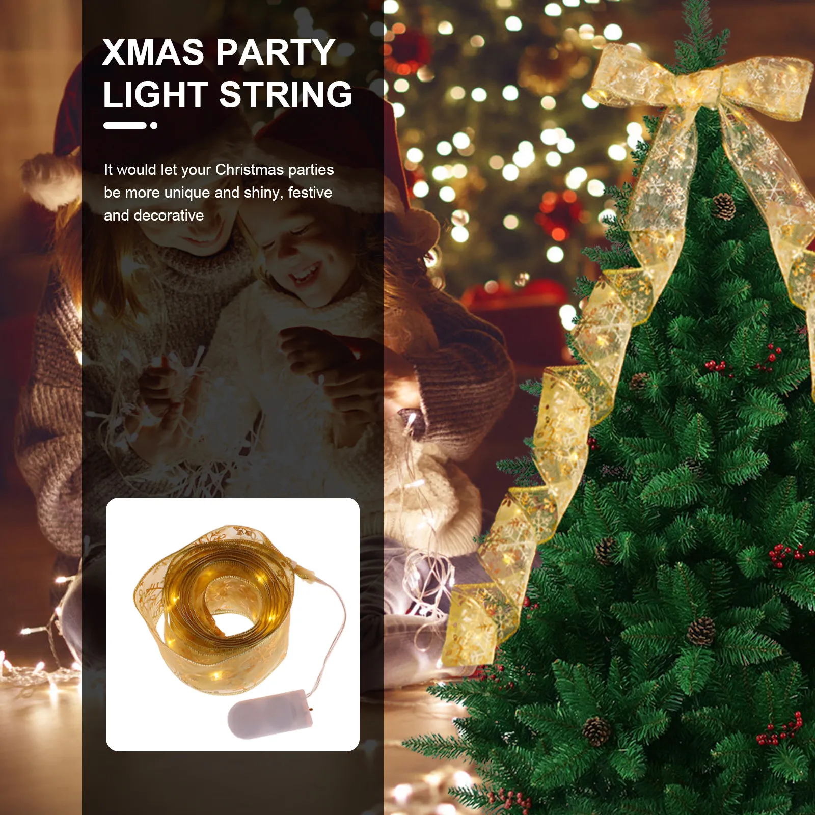 Xmas Ribbon LED String Light Decorative Light for Christmas Tree Party Festival Decoration Christmas Party Decor view 6
