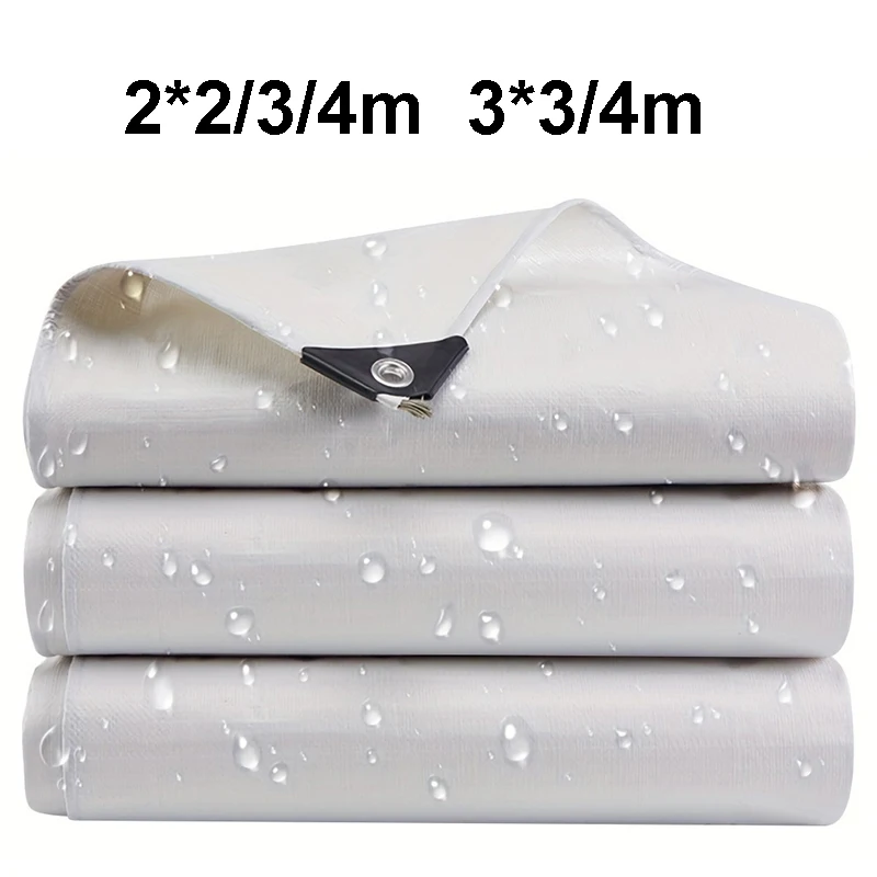 

Белый водонепроницаемый брезентовый тент, прямоугольный анти-УФ-брезент, солнцезащитный козырек, парус для кемпинга, сада, патио, двора, уличный навес