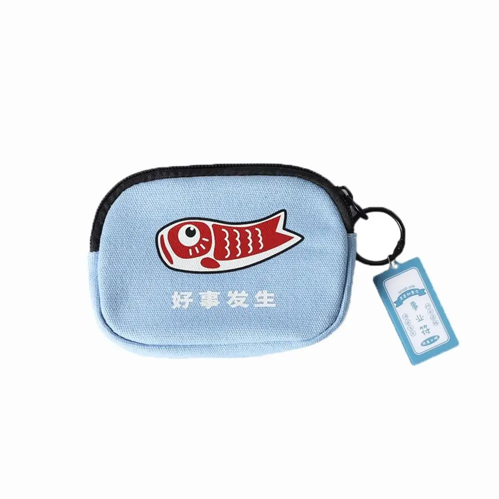 

Bag Creative For Girls For Student Keychain For Women Pendant Canvas Cloth Short Purse Coin Purse Lucky Koi Wallet Card Holder