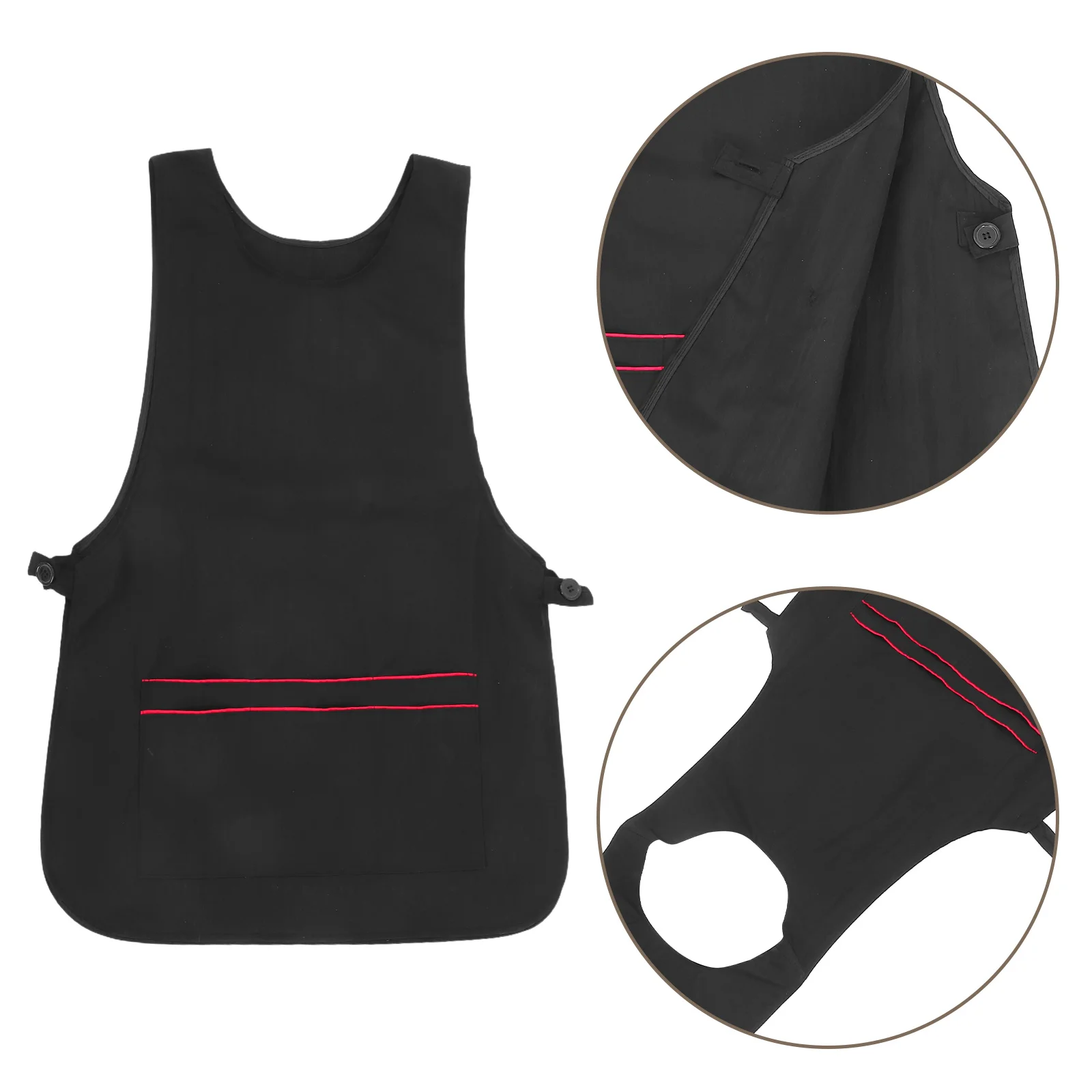 

1pc Beauty Salon Apron Stylist Multi-Use Hairdressing Pinafore Kitchen Sleeveless Work Apron Fashion Protective Black