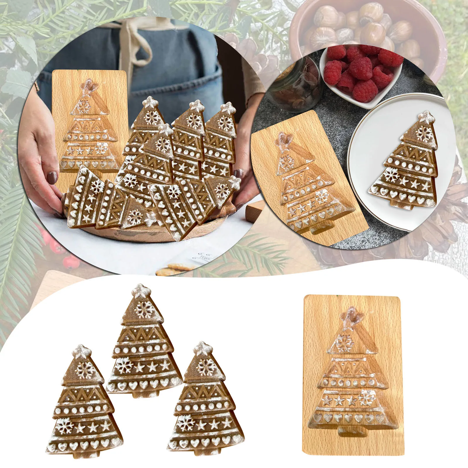 1PCS Christmas Tree Biscuits Biscuits Molds Bakerys Christmas Pressing Flower Molding Craft Decoration Baking Tool Spritz Cookie