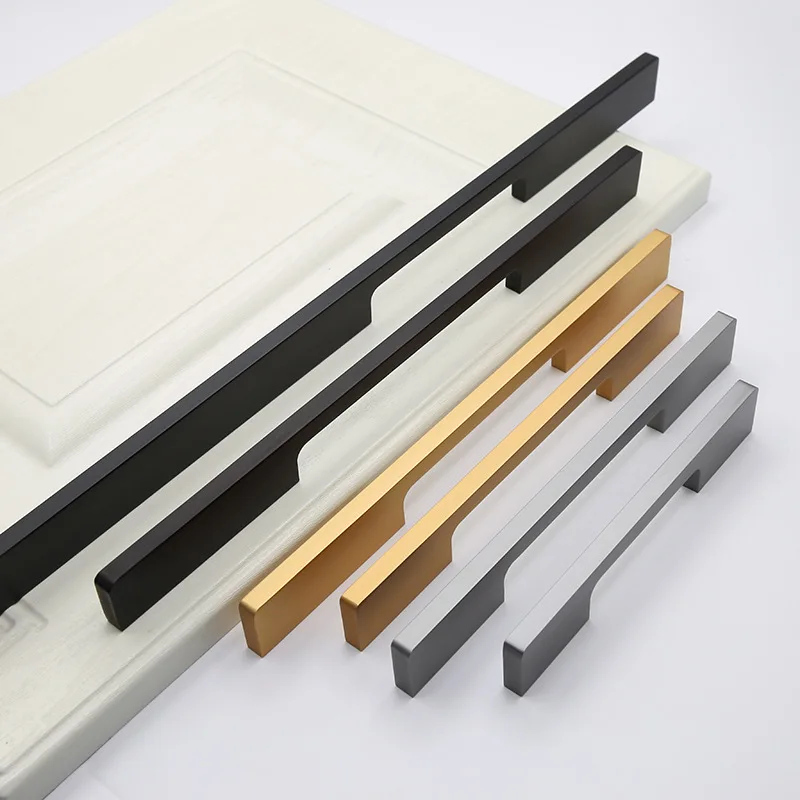 Solid Square T-Bar Pull Handle Cupboard Knobs Kitchen Door Handles Cabinet Pull Furniture Drawer Hardware Bar Wardrobe Handle