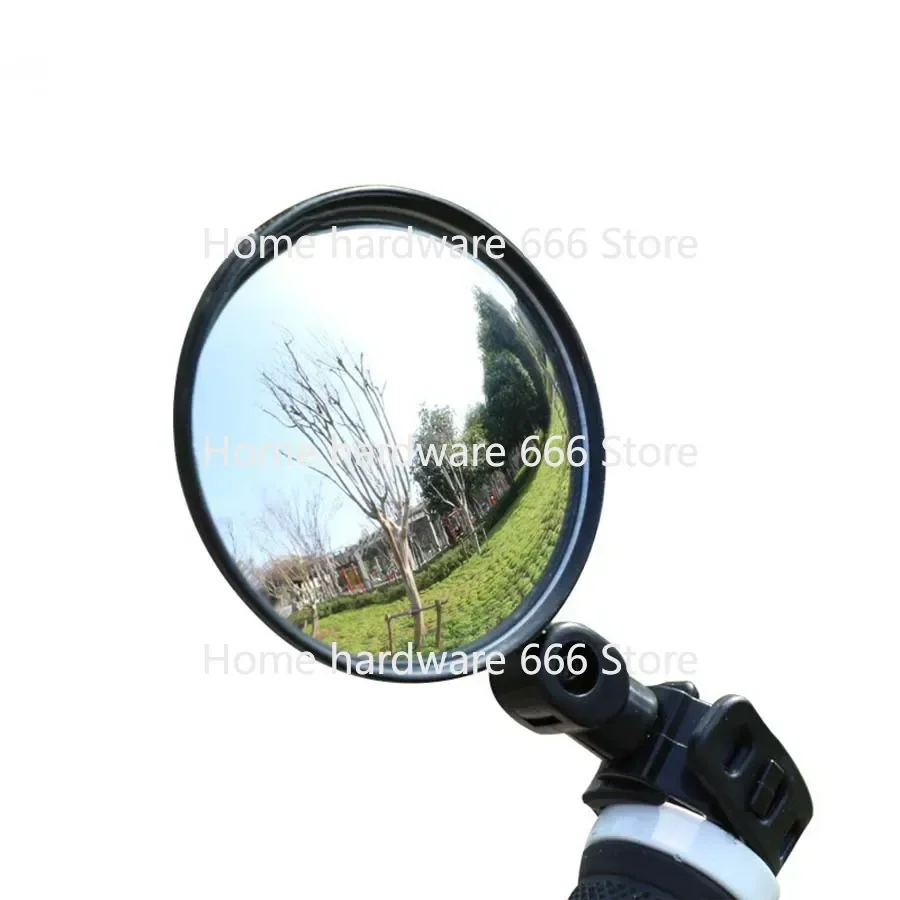 Bicycle Rear-View Mirror, Wide-Angle Convex Mirror, Monocycle Mirror, Mountain Bike, Silicone Handle, 1Pc