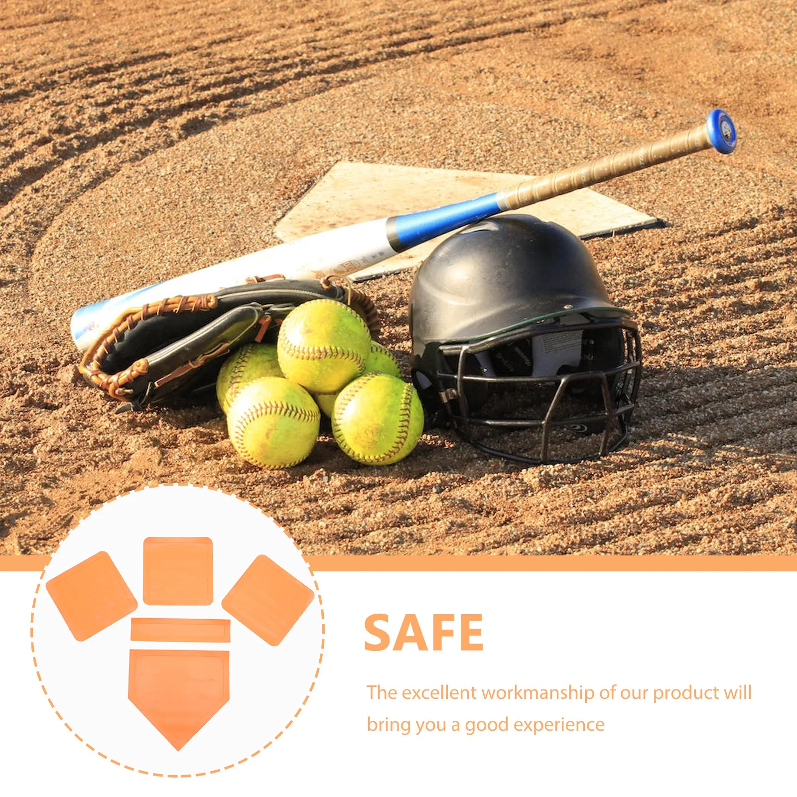 

1 set 1 Set Rubber Base For Baseball Softball Teeball Kickball Non-Slip Training Pitcher Plate Backyard Playground School Sports