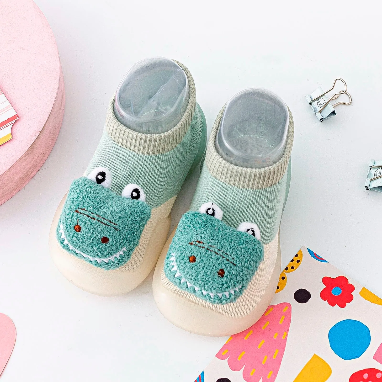 Summer Autumn Comfortable Infant Toddler Shoes Cute 3D Cartoon Fox Puppy Pattern Soft Sole Elastic Breathable Floor Shoes