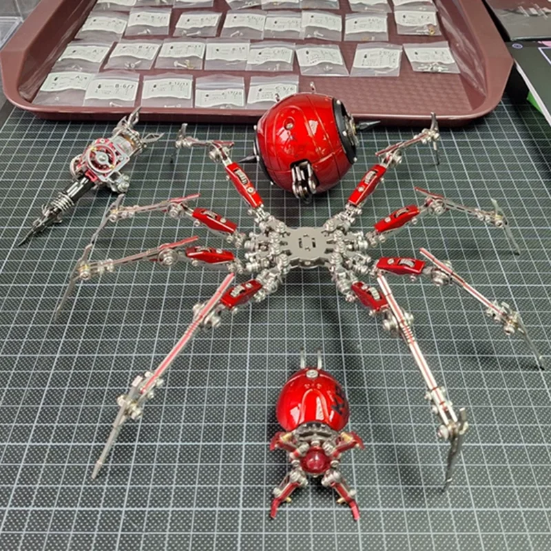 

Металлическая модель паука: усовершенствованный 3D-конструктор, высокоточная механическая сборная модель насекомого, настольное украшение, фигурка, подарок для мальчиков