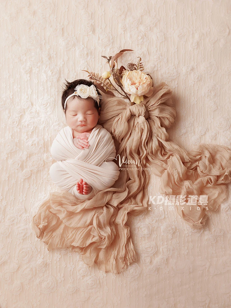 

Newborn Photography Props Lace Flower Hat Floral Headband Bow Styling Gauze Blanket Artificial Flowers Decor Studio Photo Props