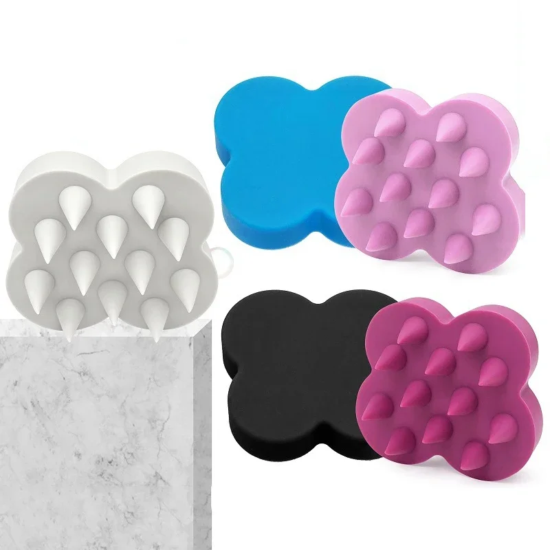 

Hair Scrubber Silicone Shampoo Brush Head Scalp Massage Comb Salon Hairdressing Tool Adult Children Soft Household Bath Scrubber