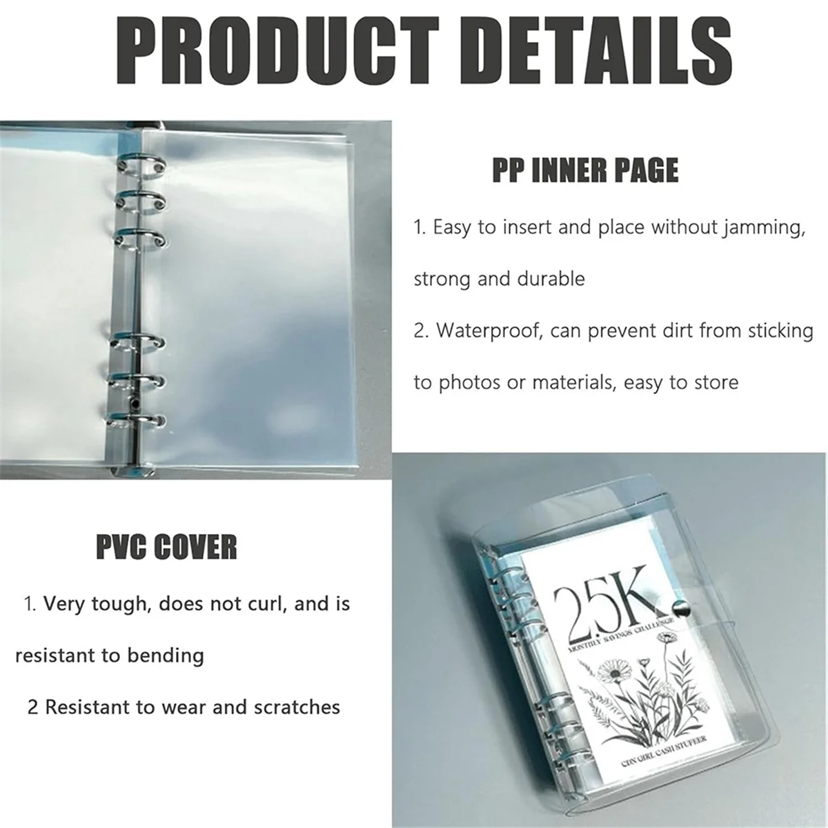 

AA98 12-Month Envelopes Money Saving Challenge Binder, 12 Month Savings Challenge, Money Saving Binder 2.5K/5K/10K