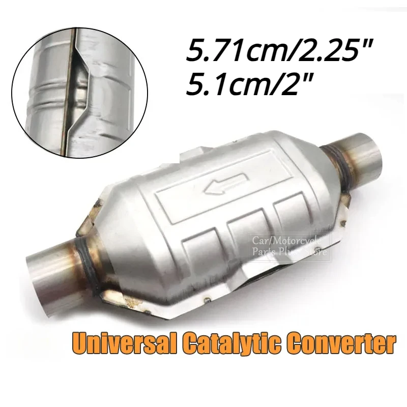 

2.25" /2" Stainless Steel Universal Car Catalytic Converter Weld-on Inlet/Outlet Protector Exhaust System 400 Hole Muffler