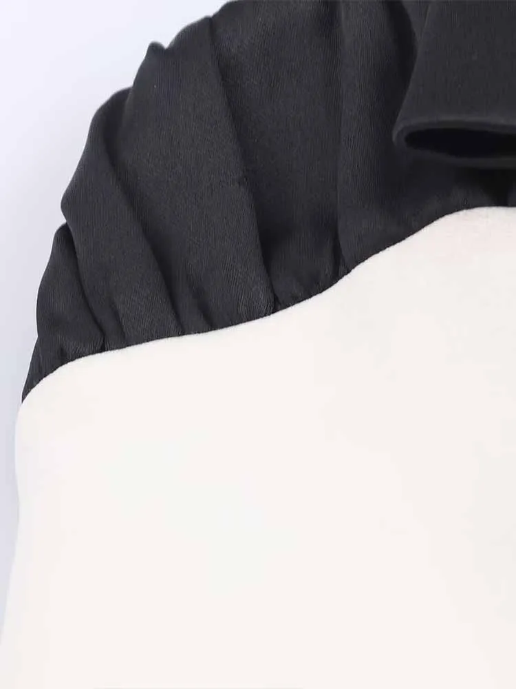 유럽과 미국 스타일의 겨울 신상품, 리본 장식이 있는 트렌디한 여성 의류 디자인의 스트랩리스 드레스