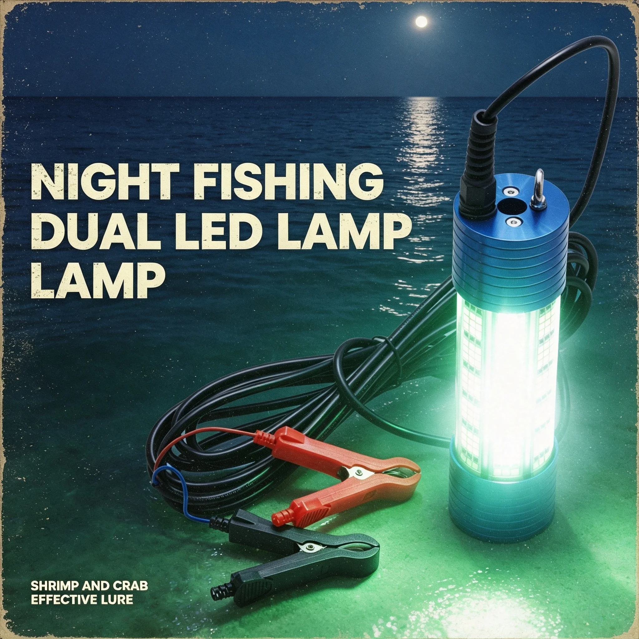 300W Hochleistungs-Unterwasser-Angelleuchte LED Fischlocklampe IP68 Wasserdicht Metallgehäuse Salzwassersicher Nacht-Köderlampe – Detail 3