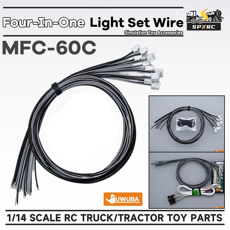 MFC Dedicated Line Four-In-One Light Set Wire MFC-60C 60CM 1 Set For 1/14 Tamiyaa RC Dump Truck JUWUBA DIY Toy Model Parts