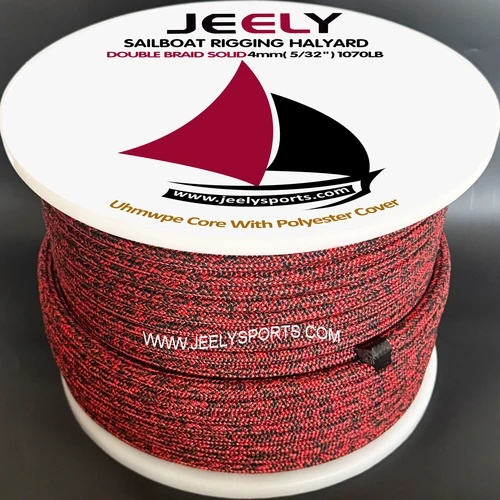 Imagen 2 del producto 20 m/rollo 4MM 1070lb UHMWPE Núcleo Manga de poliéster Cuerda de amarre Cuerda para velero