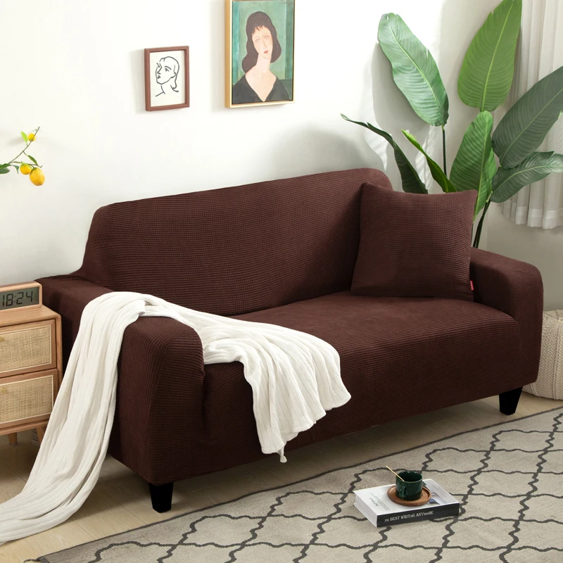 Neue Sofabezug aus Jacquard-Stoff, einfarbig, Couchbezüge, elastisch, waschbar, für L-förmiges Sofa, Wohnzimmer, 1/2/3/4/5 Sitz – Detail 10