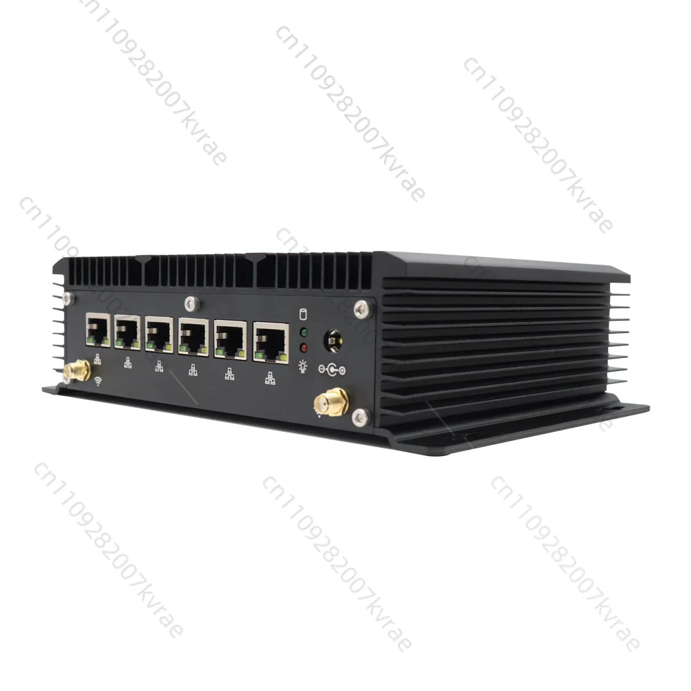 1PC Fanless Mini Industrial PC, 6 Gigabit Ethernet Ports, Dustproof & Corrosion Resistant Industrial Computer