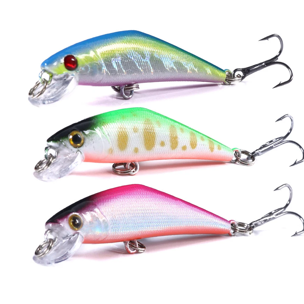 Sinkender Stream Minnow Angelköder mit Weitwurf-Funktion, Künstlicher Harter Köder für Barsch, Hecht und Forelle, Angelzubehör 6,8cm-5,2g