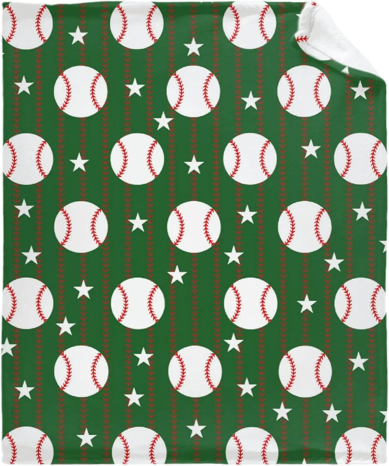 

Baseball green blanket super soft fluffy comfortable flannel comfortable plush sofa bed travel gift pet blanket