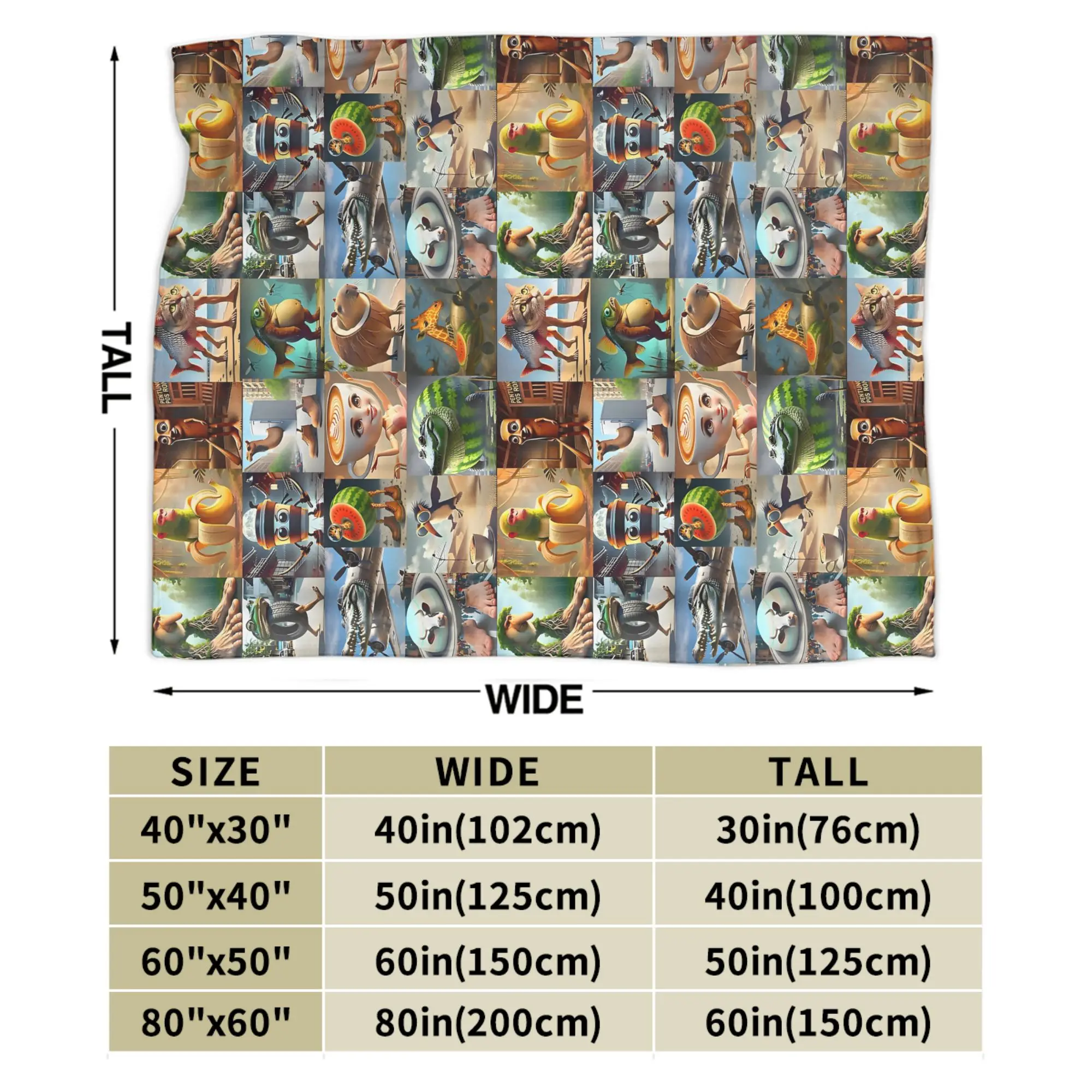 Brainrot Meme الشخصيات الإيطالية الفانيلا البطانيات مضحك ميمي الإبداعية رمي البطانيات ل أريكة تتحول لسرير الأريكة 200x150 سنتيمتر لحاف